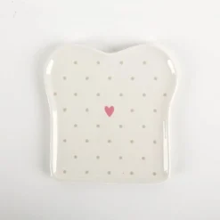 Toastteller Herz Pünktchen 14,5x15,5cm von Grafik Werkstatt