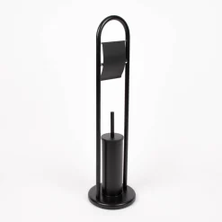 Toilettengarnitur Metall schwarz matt 78x15x22cm