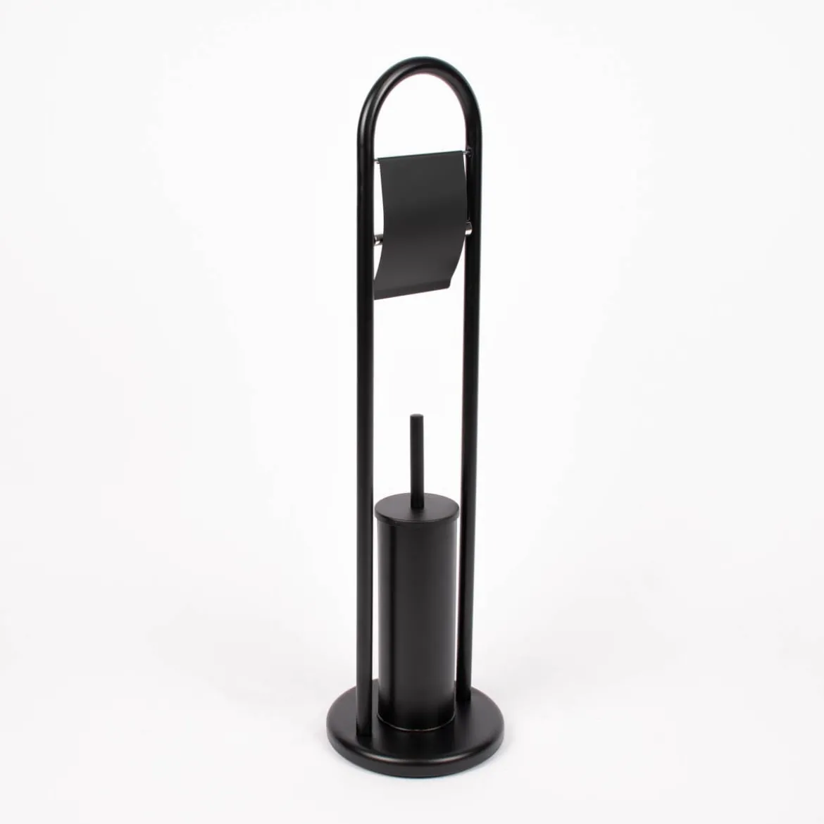Toilettengarnitur Metall schwarz matt 78x15x22cm