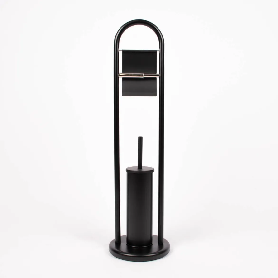Toilettengarnitur Metall schwarz matt 78x15x22cm