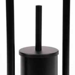 Toilettengarnitur Metall schwarz matt 78x15x22cm