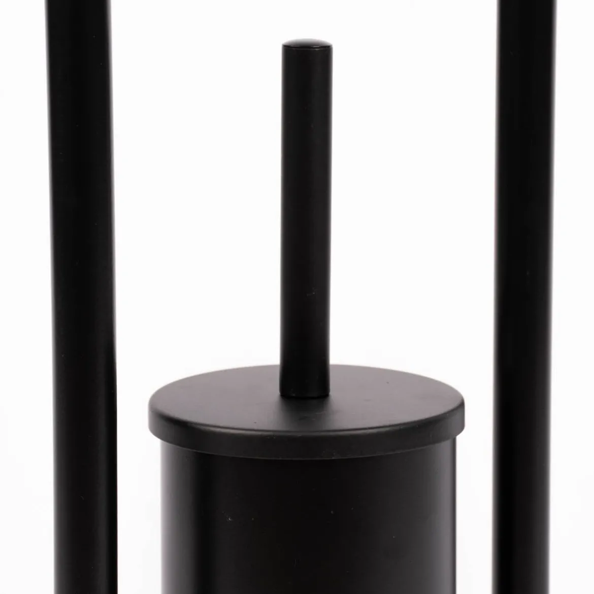 Toilettengarnitur Metall schwarz matt 78x15x22cm