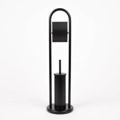 Toilettengarnitur Metall schwarz matt 78x15x22cm