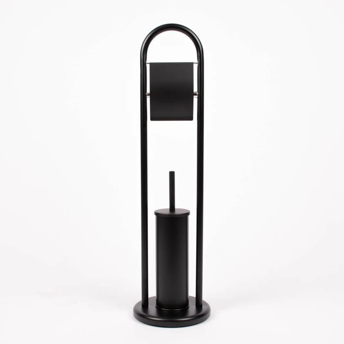 Toilettengarnitur Metall schwarz matt 78x15x22cm