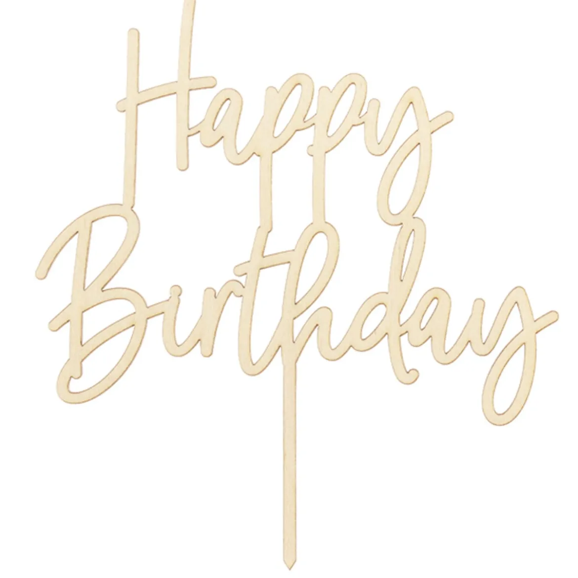 Torten Stecker Cake Topper Happy Birthday Holz 15x16,5cm