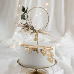 Torten Stecker Cake Topper Kreis Holz 24,5cm
