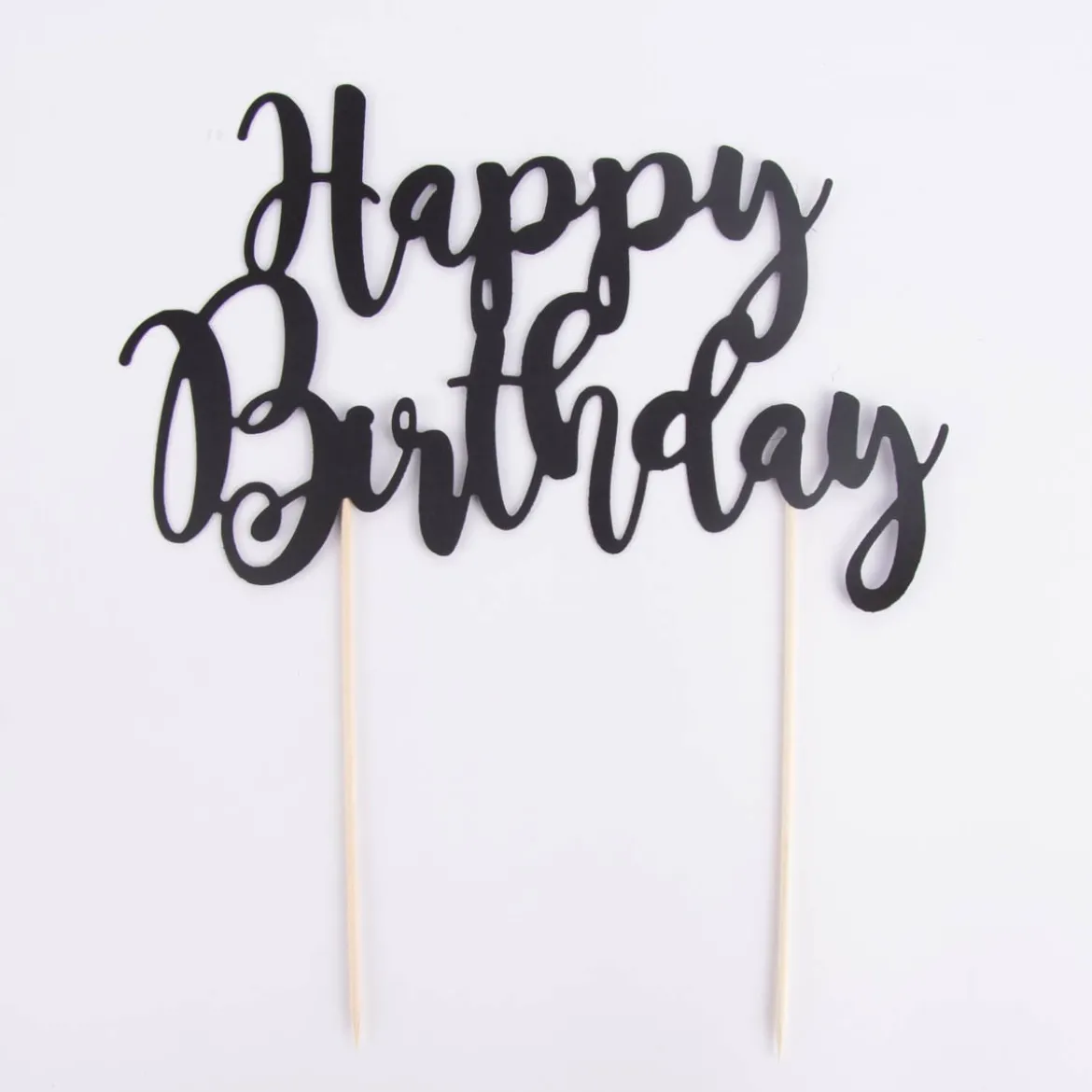 Torten Stecker Happy Birthday schwarz 22,5cm