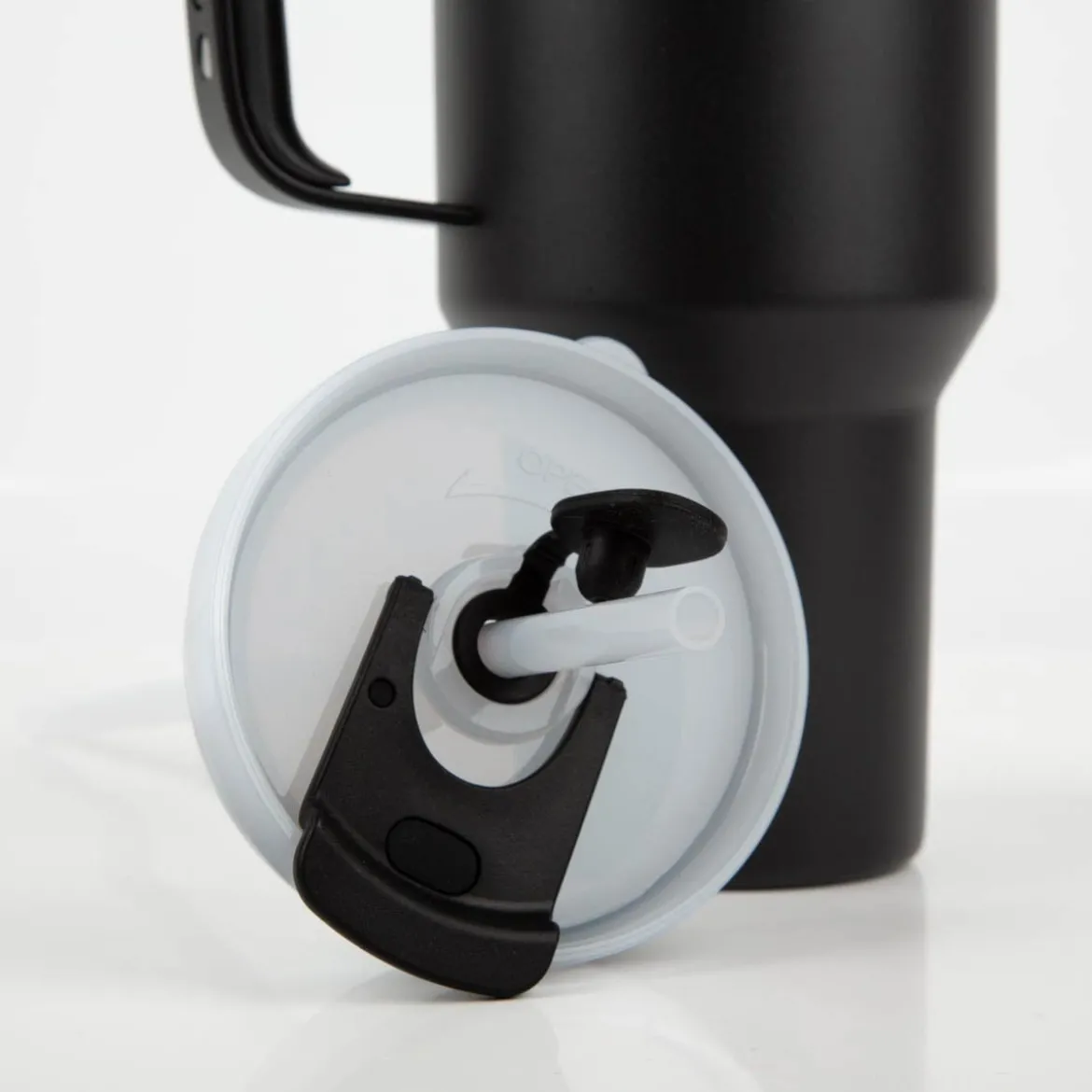 Trinkbecher Runbott Latt 1100 Black mit Henkel 1100ml- geschmacksneutral, BPA-frei und auslaufsicher