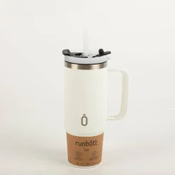 Trinkbecher Runbott Latt 800 Cream mit Henkel 800ml - geschmacksneutral, BPA-frei und auslaufsicher