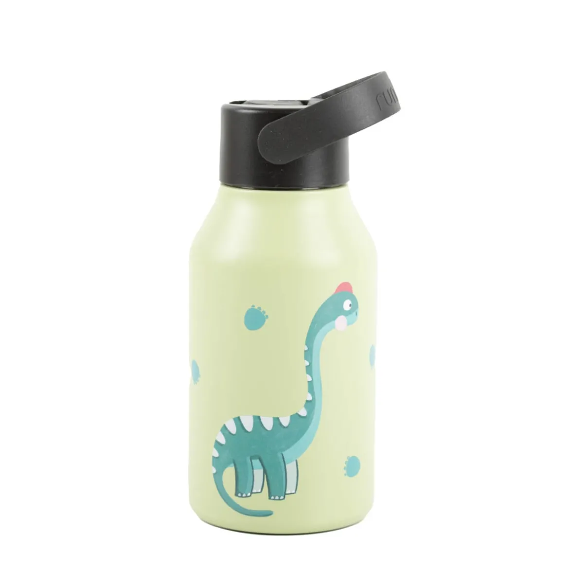 Trinkflasche Marta Munté Braquiosaurus grün von Runbott 350ml - geschmacksneutral, BPA-frei und auslaufsicher