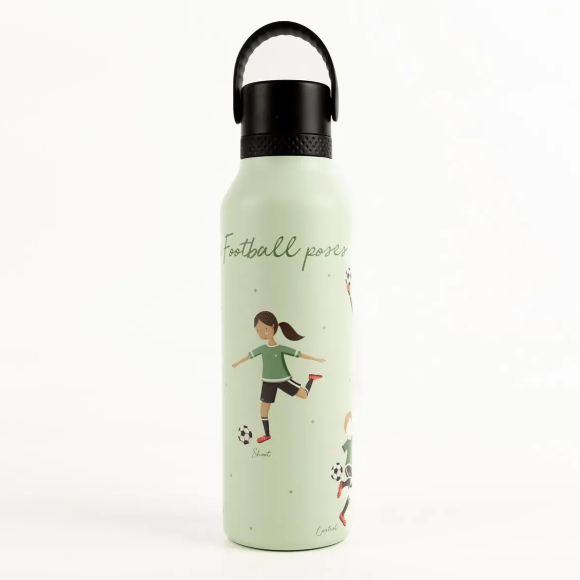 Trinkflasche Marta Munté Football mintgrün von Runbott 600ml - geschmacksneutral, BPA-frei und auslaufsicher
