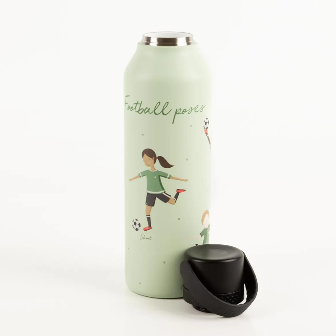 Trinkflasche Marta Munté Football mintgrün von Runbott 600ml - geschmacksneutral, BPA-frei und auslaufsicher