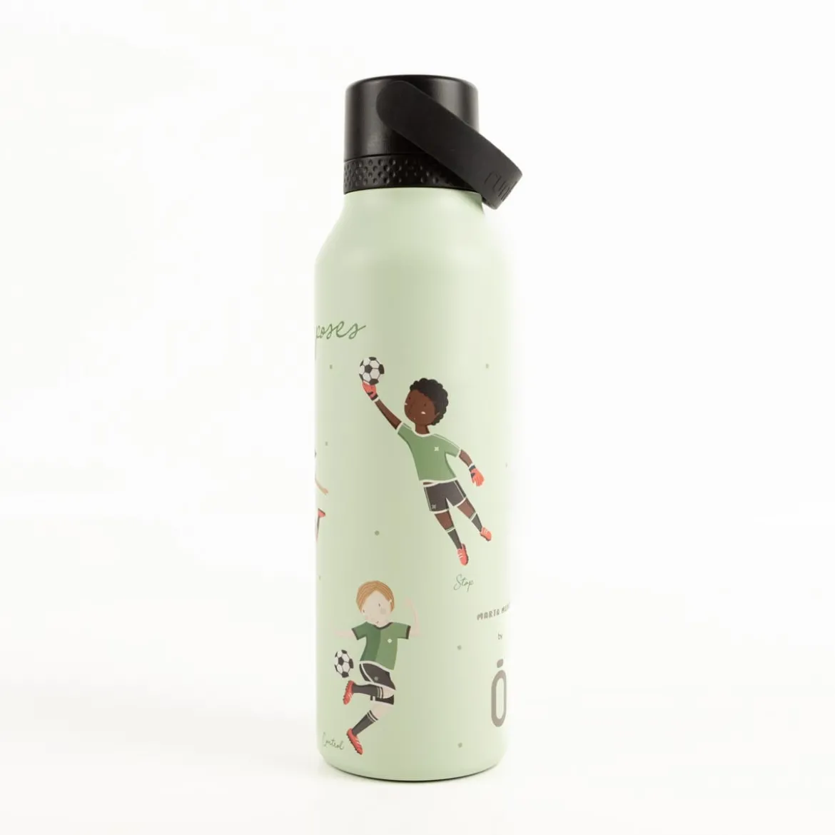 Trinkflasche Marta Munté Football mintgrün von Runbott 600ml - geschmacksneutral, BPA-frei und auslaufsicher