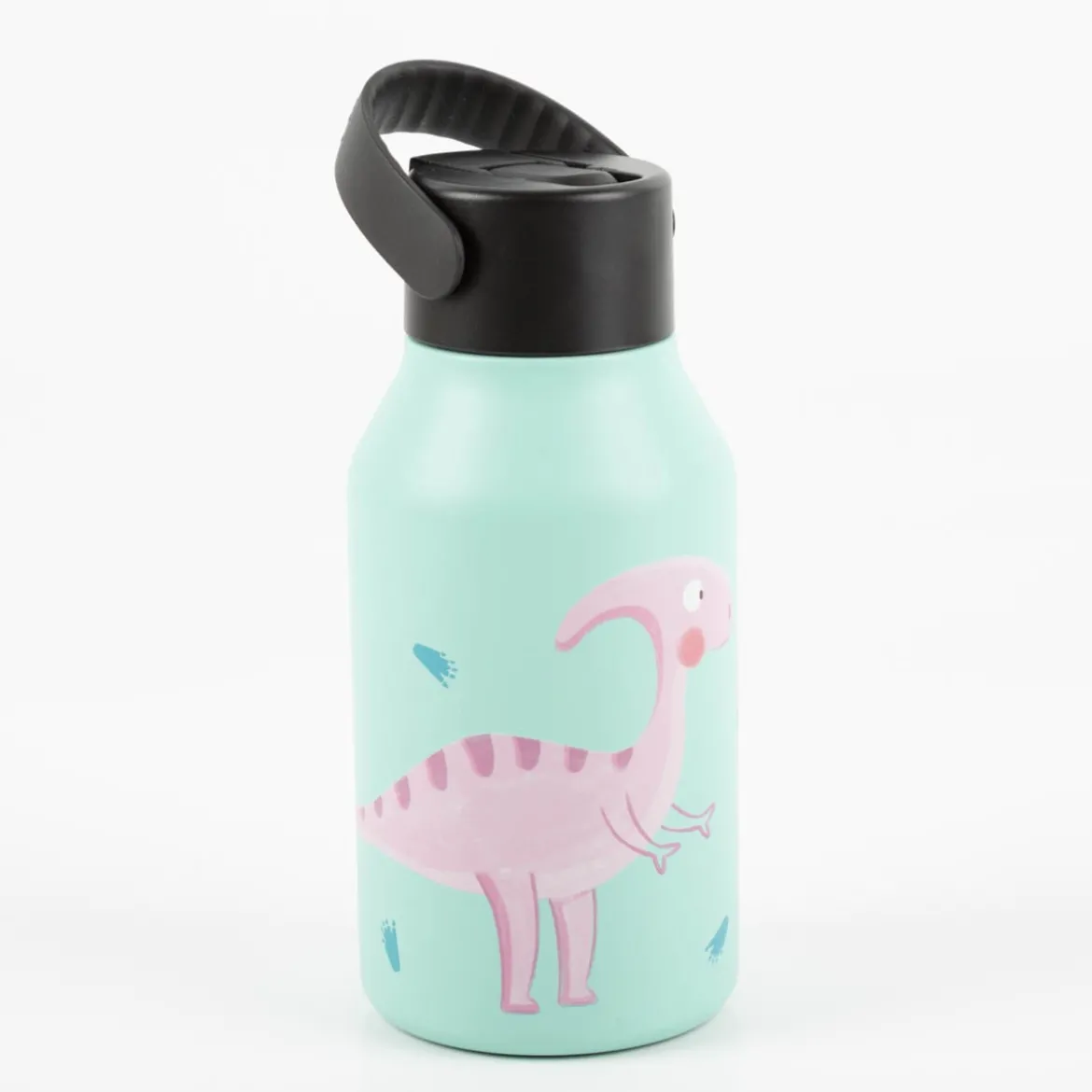 Trinkflasche Marta Munté Parasaulophus emerald pink von Runbott 350ml - geschmacksneutral, BPA-frei und auslaufsicher