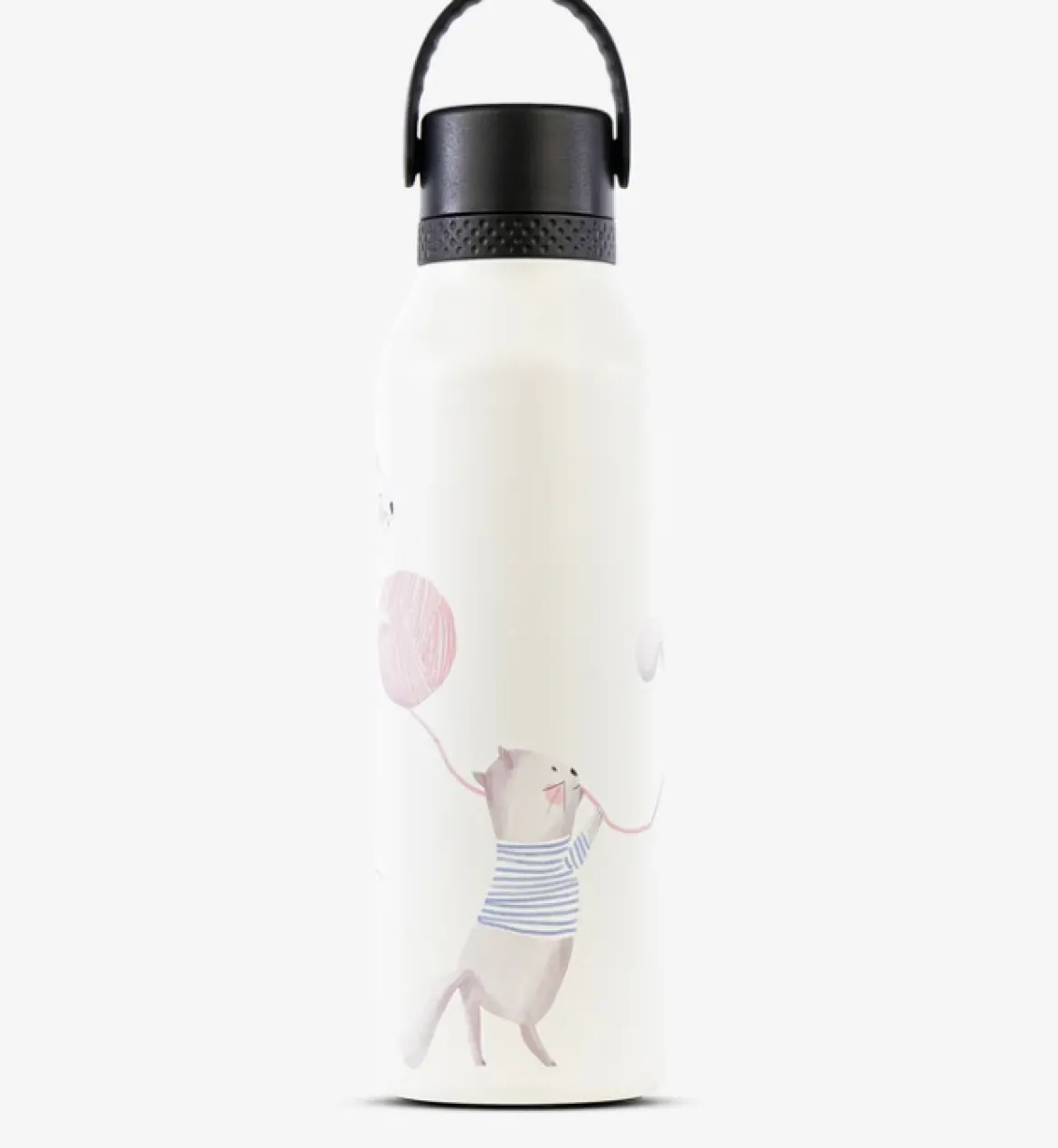Trinkflasche Runbott 600ml La Tortuguita Blanca Lovley Cat Wool - geschmacksneutral, BPA-frei und auslaufsicher