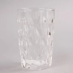 Trinkglas Diamantmuster geprägt Glas farblos 13x8cm