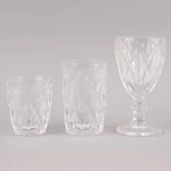 Trinkglas Diamantmuster geprägt Glas farblos 13x8cm
