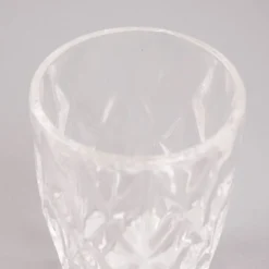 Trinkglas klein Diamantmuster geprägt Glas farblos 10x8cm