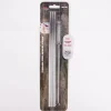 Trinkhalm 3er Set mit Reinigungsbürste Edelstahl silberfarbig 27cm