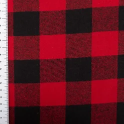Twill Stoff Baumwollstoff Karo rot schwarz 145cm