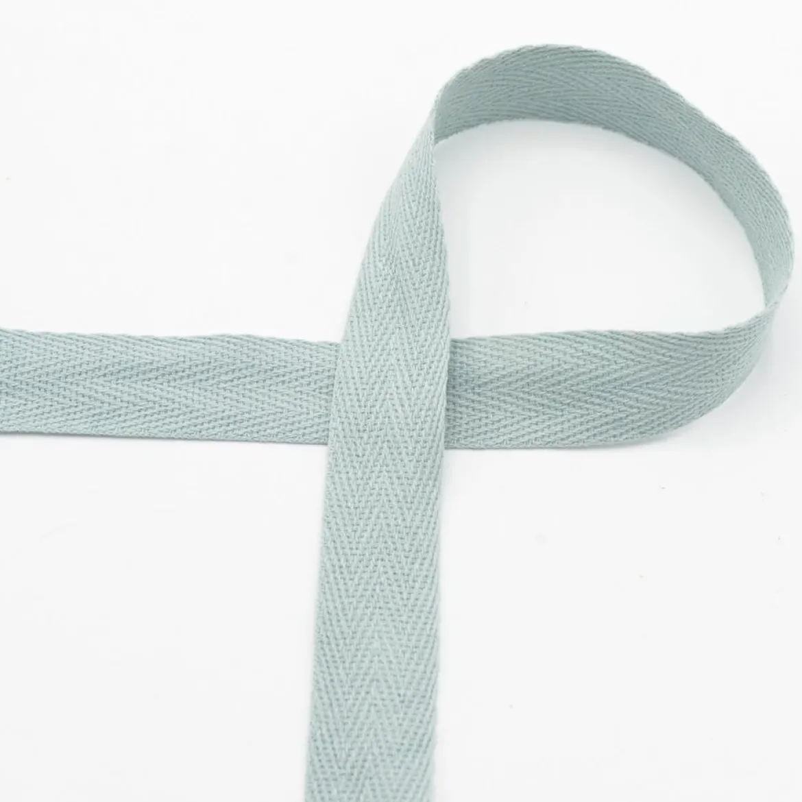 Twill Tape Köper Baumwollband Meterware Dusty Green 20mm Breite