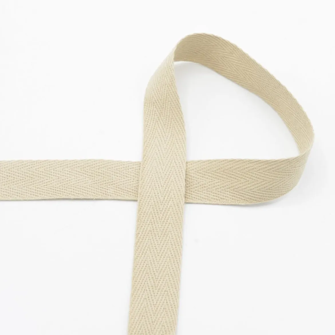 Twill Tape Köper Baumwollband Meterware Sand 20mm Breite