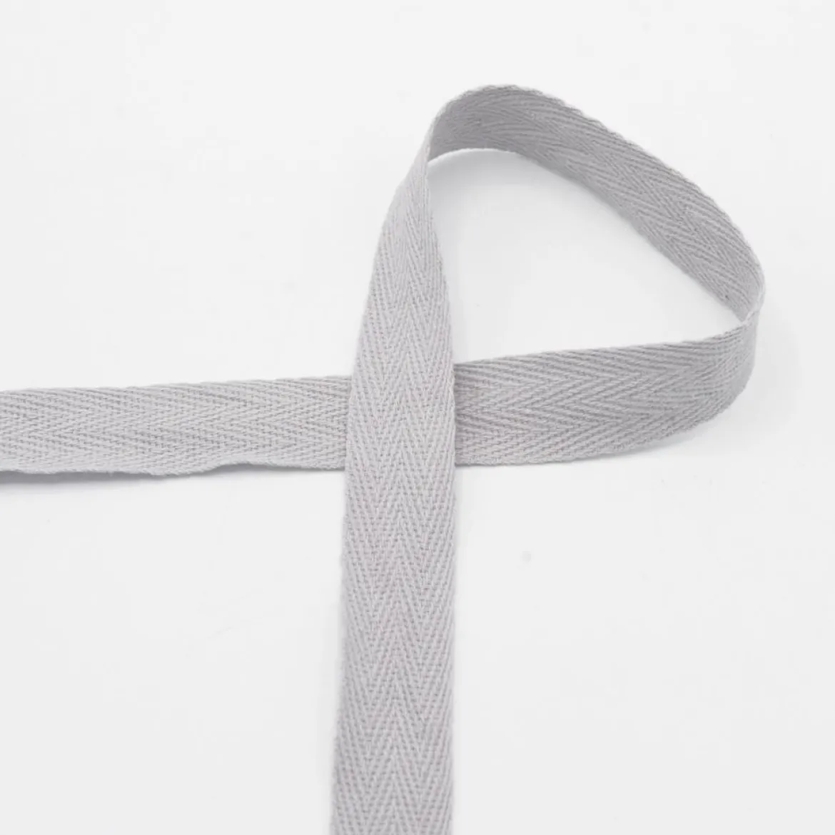 Twill Tape Köper Baumwollband Meterware Grey 20mm Breite