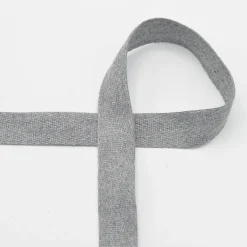 Twill Tape Köper Baumwollband Meterware Light Grey Melange 20mm Breite