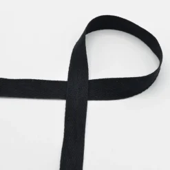 Twill Tape Köper Baumwollband Meterware Black 20mm Breite