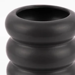 Vase abstrakt Wellen Keramik anthrazit 12x20,5cm