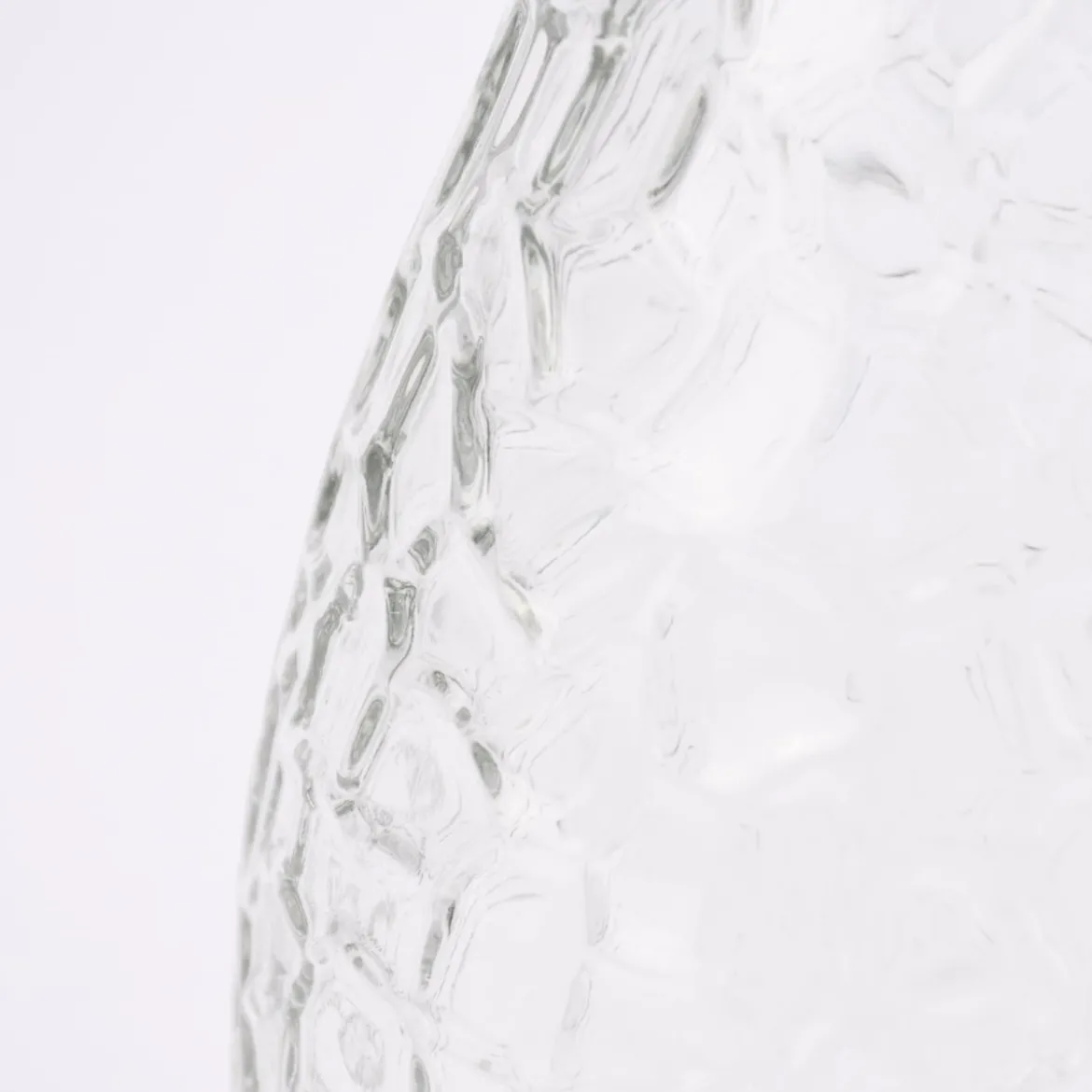 Vase bauchig geprägt verschiedene Muster Glas klar 11x24cm