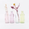 Vase Flaschenform zylinderförmig transparent Glas verschiedenen Farben 6,5x18,5cm