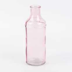 Vase Flaschenform zylinderförmig transparent Glas verschiedenen Farben 6,5x18,5cm