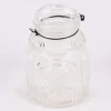 Vase Laterne geprägt Mandala Glas mit Henkel aus Draht klar 5,5x8cm