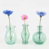 Vasen 3er Set aus recyceltem Glas transparent türkis ca 8x10cm von Sass & Belle