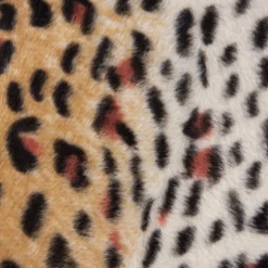 Velours Fellimitat Kunstfell Leopard braun creme schwarz 1,5m Breite