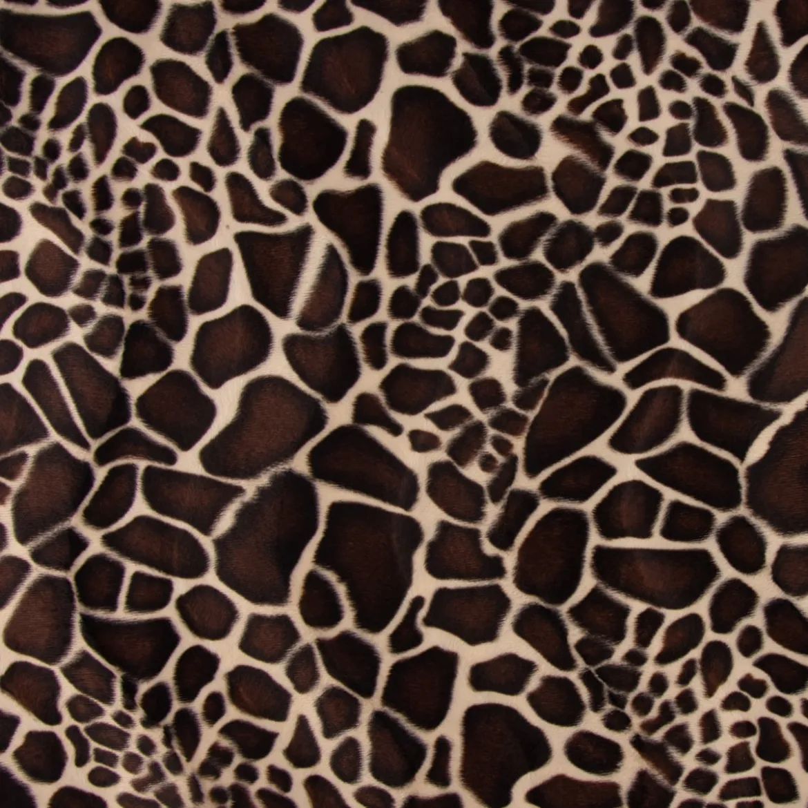 Velours Fellimitat Kunstfell Giraffe beige braun 1,5m Breite