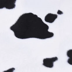 Velours Fellimitat Kunstfell Kuh weiß schwarz 1,5m Breite