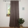 Verdunkelungsvorhang Barcelona mit Schlaufenband braun meliert 245x135cm