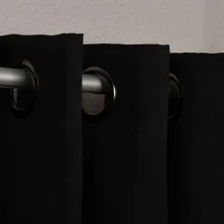Verdunklungsgardine mit Ösenaufhängung einfarbig schwarz 135x250cm