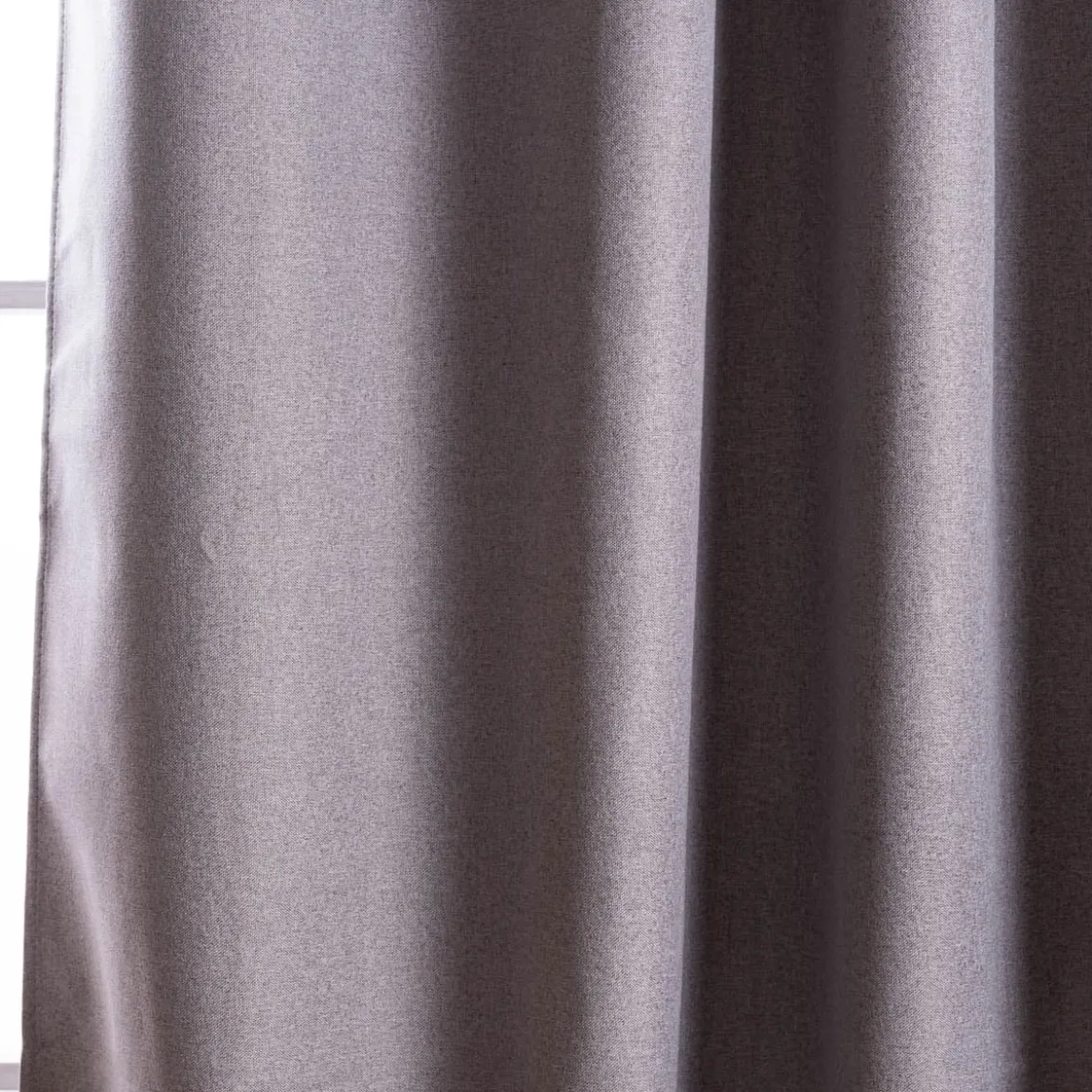 Verdunklungsgardine mit Ösenaufhängung einfarbig taupe meliert 140x260cm