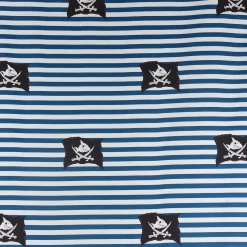 Villa Coppenrath Capt´n Sharky Dekostoff Baumwollstoff Gardinenstoff Meterware Streifen Piratenflagge blau weiß 140cm