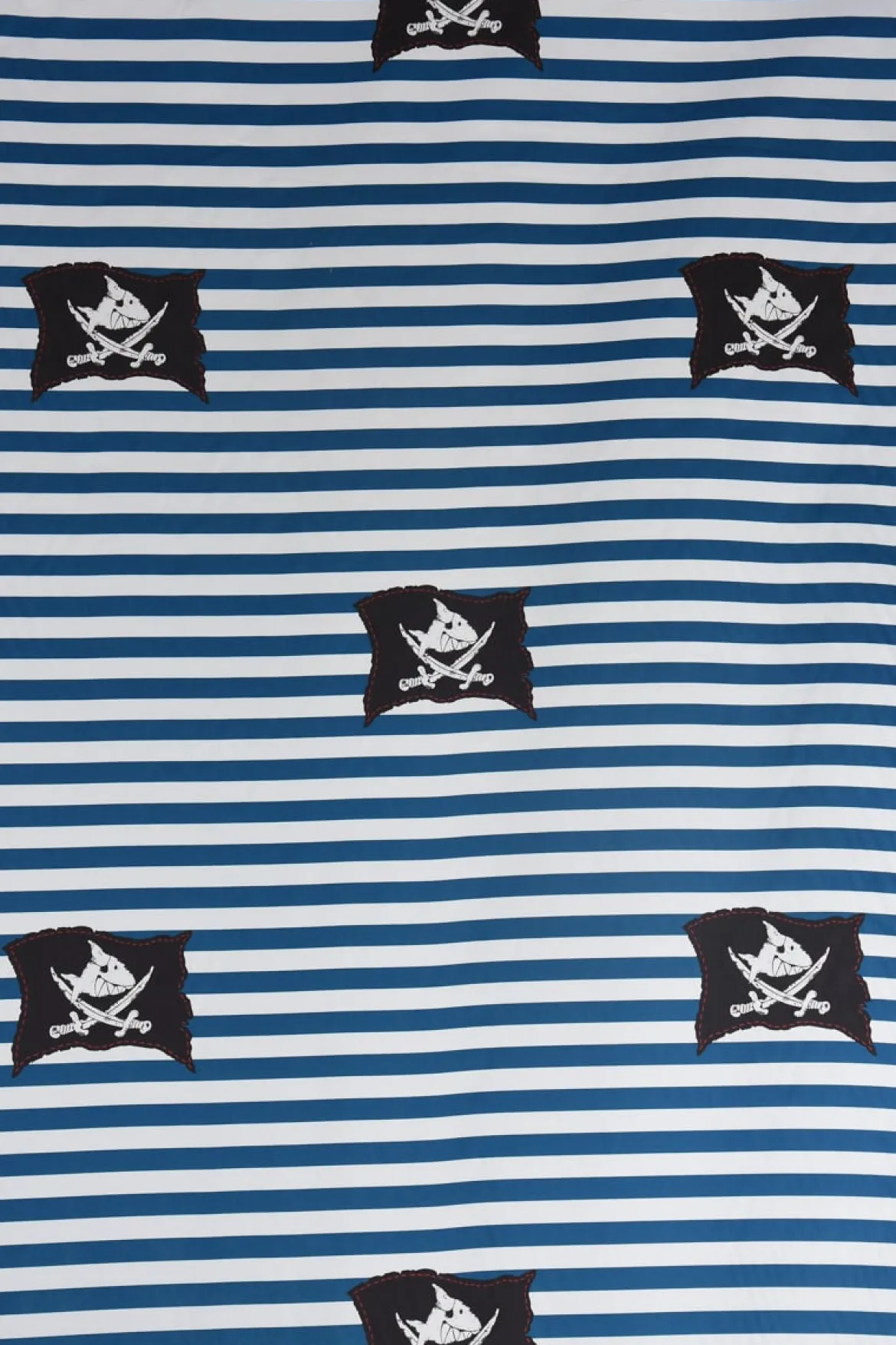Villa Coppenrath Capt´n Sharky Dekostoff Baumwollstoff Gardinenstoff Meterware Streifen Piratenflagge blau weiß 140cm