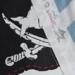 Villa Coppenrath Capt´n Sharky Dekostoff Baumwollstoff Gardinenstoff Meterware Streifen Piratenflagge blau weiß 140cm