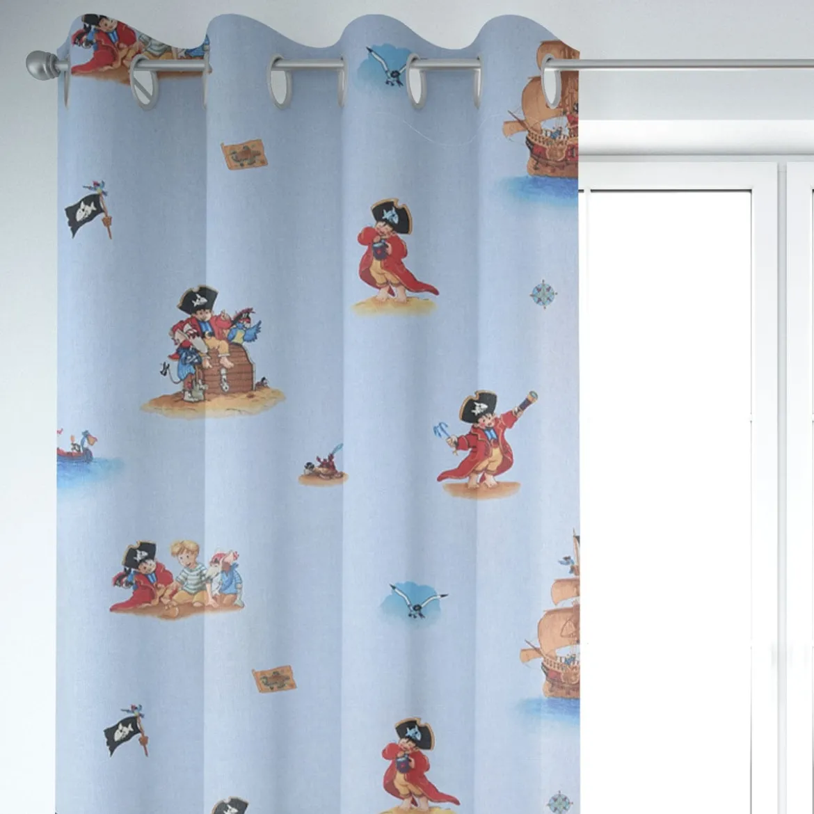 Villa Coppenrath Capt´n Sharky Dekostoff Baumwollstoff Gardinenstoff Meterware blau 140cm