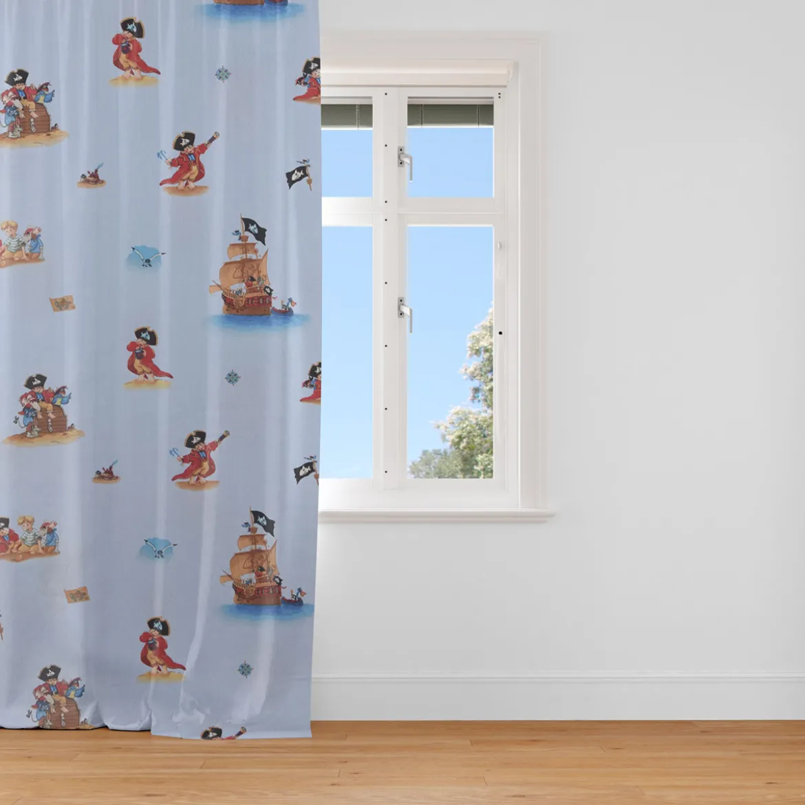 Villa Coppenrath Capt´n Sharky Dekostoff Baumwollstoff Gardinenstoff Meterware blau 140cm