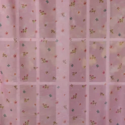 Villa Coppenrath Gardinenstoff Voile Meterware rosa Lillifee Lillieblum Blumen Schmetterlinge Herzchen H: ca. 2,90m