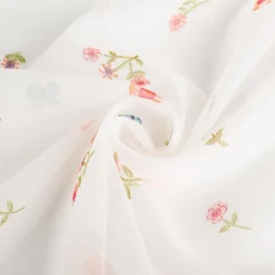 Villa Coppenrath Gardinenstoff Voile weiß Blumen Schmetterlinge 290 cm