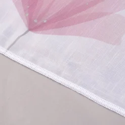 Vision S Gardinenstoff Meterware transparente Leinenstruktur Blumen wollweiß mauve 290cm