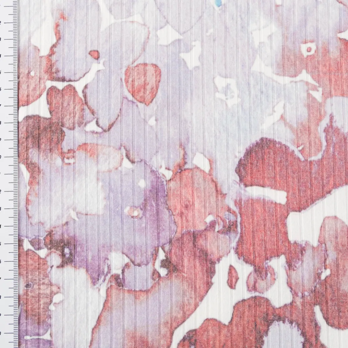 Viskosejersey Rippjersey Digitaldruck Flowers Aquarell Blumen abstrakt ecru violett 1,2m Breite